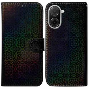 For Redmi A5 4G 171.7mm Colorful Magnetic Buckle Leather Phone Case(Black)