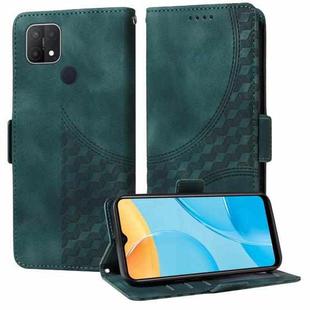 For OPPO A15 4G / A16K / A16E Embossed Rhombus Starry Leather Phone Case(Green)