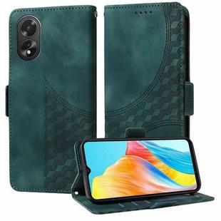 For OPPO A38 4G / A18 4G Embossed Rhombus Starry Leather Phone Case(Green)