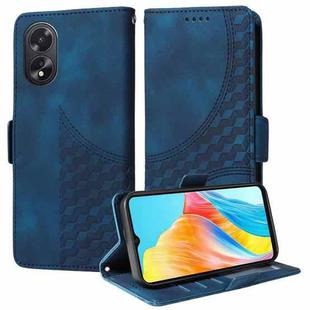 For OPPO A38 4G / A18 4G Embossed Rhombus Starry Leather Phone Case(Blue)