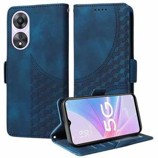 For OPPO A78 5G Global Embossed Rhombus Starry Leather Phone Case(Blue)