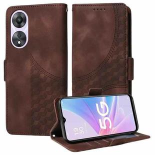 For OPPO A78 5G Global Embossed Rhombus Starry Leather Phone Case(Brown)