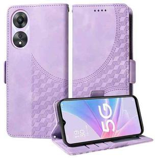 For OPPO A78 5G Global Embossed Rhombus Starry Leather Phone Case(Purple)