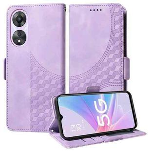 For OPPO A1X / A1 Energy Embossed Rhombus Starry Leather Phone Case(Purple)