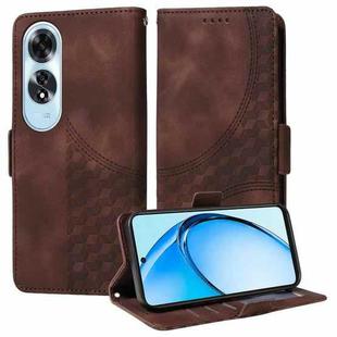 For OPPO A60 4G Global Embossed Rhombus Starry Leather Phone Case(Brown)
