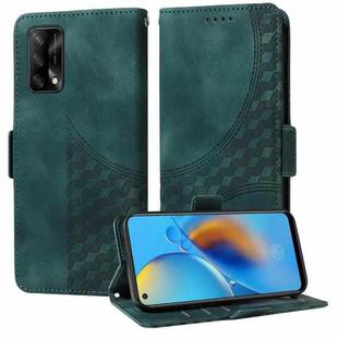 For OPPO A95 4G Global/ F19S Embossed Rhombus Starry Leather Phone Case(Green)