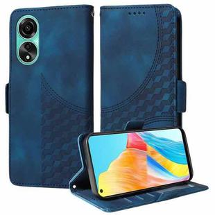 For OPPO A78 4G Embossed Rhombus Starry Leather Phone Case(Blue)