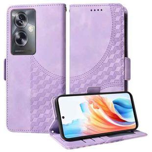 For OPPO A79 5G Embossed Rhombus Starry Leather Phone Case(Purple)