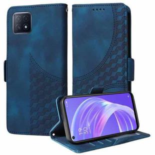 For OPPO A92S / Reno4 Z 5G Embossed Rhombus Starry Leather Phone Case(Blue)