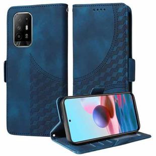 For OPPO A95 5G / Reno6 Z Embossed Rhombus Starry Leather Phone Case(Blue)