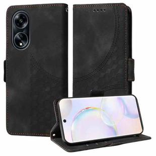 For OPPO A98 / F23 5G / A1 5G Embossed Rhombus Starry Leather Phone Case(Black)