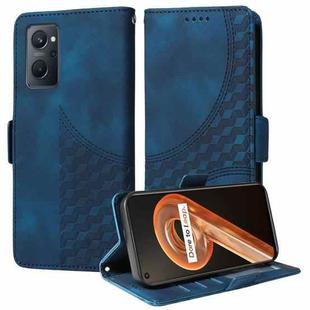 For OPPO A36 4G /A76 4G Global Embossed Rhombus Starry Leather Phone Case(Blue)