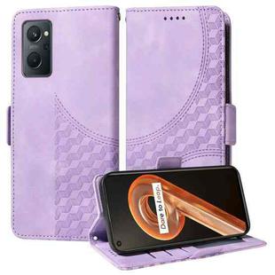 For OPPO A36 4G /A76 4G Global Embossed Rhombus Starry Leather Phone Case(Purple)