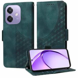 For OPPO A3x 4G / A3x 5G India Embossed Rhombus Starry Leather Phone Case(Green)