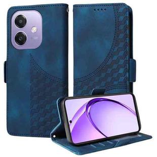 For OPPO A3x 4G / A3x 5G India Embossed Rhombus Starry Leather Phone Case(Blue)