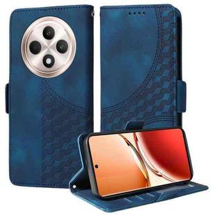 For OPPO Reno12 F 4G Embossed Rhombus Starry Leather Phone Case(Blue)