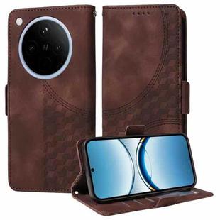 For OPPO Find X8 Embossed Rhombus Starry Leather Phone Case(Brown)