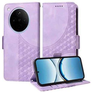 For OPPO Find X8 Embossed Rhombus Starry Leather Phone Case(Purple)