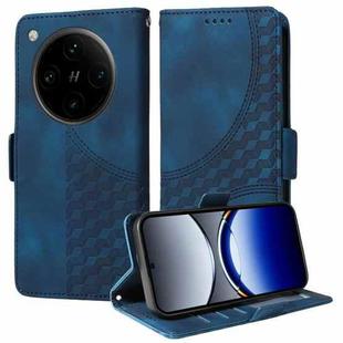 For OPPO Find X8 Pro Embossed Rhombus Starry Leather Phone Case(Blue)