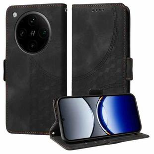 For OPPO Find X8 Pro Embossed Rhombus Starry Leather Phone Case(Black)