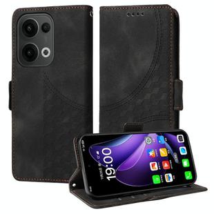 For OPPO Reno13 Global Embossed Rhombus Starry Leather Phone Case(Black)