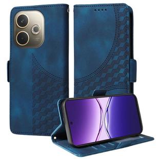 For OPPO A5 Pro 5G Global Embossed Rhombus Starry Leather Phone Case(Blue)