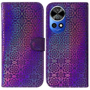 For Huawei nova 12 Ultra Colorful Magnetic Buckle Leather Phone Case(Purple)