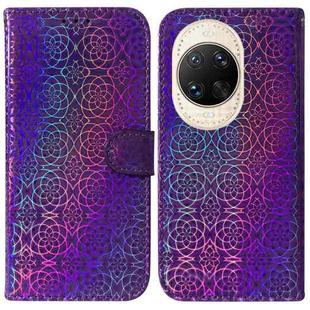 For Huawei nova 14 Ultra Colorful Magnetic Buckle Leather Phone Case(Purple)