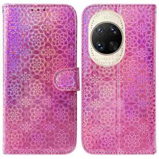 For Huawei nova 14 Ultra Colorful Magnetic Buckle Leather Phone Case(Pink)