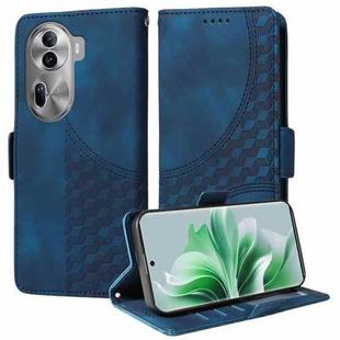 For OPPO Reno11 Pro 5G Global Embossed Rhombus Starry Leather Phone Case(Blue)