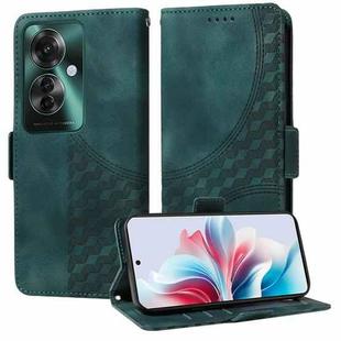 For OPPO Reno11 F / F25 Pro Embossed Rhombus Starry Leather Phone Case(Green)