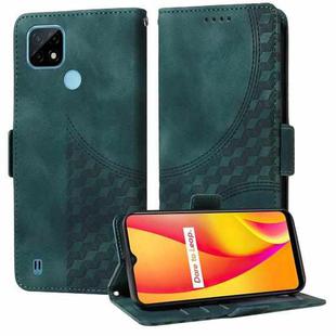 For Realme C21 / C21Y / C25Y Embossed Rhombus Starry Leather Phone Case(Green)