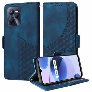For Realme Narzo 50A Prime Embossed Rhombus Starry Leather Phone Case(Blue)