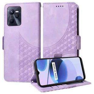 For Realme Narzo 50A Prime Embossed Rhombus Starry Leather Phone Case(Purple)