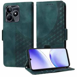 For Realme C51 / Note 50 4G Embossed Rhombus Starry Leather Phone Case(Green)