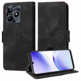 For Realme C51 / Note 50 4G Embossed Rhombus Starry Leather Phone Case(Black)