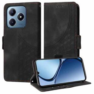 For Realme C63 / C61 / Note 60 Embossed Rhombus Starry Leather Phone Case(Black)