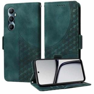 For Realme C65 4G Global Embossed Rhombus Starry Leather Phone Case(Green)