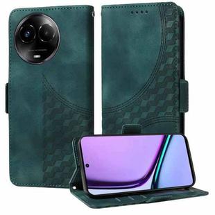 For Realme C67 5G Global Embossed Rhombus Starry Leather Phone Case(Green)