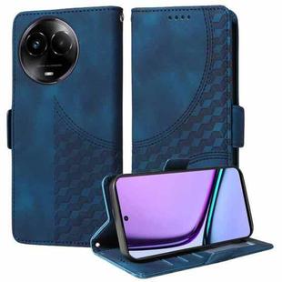 For Realme 11X / 11 5G Global Embossed Rhombus Starry Leather Phone Case(Blue)