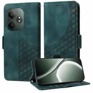 For Realme GT 6 / GT Neo6 SE Embossed Rhombus Starry Leather Phone Case(Green)