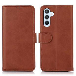 For Samsung Galaxy S24 FE 5G Cow Texture Flip Leather Phone Case(Brown)