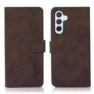 For Samsung Galaxy S25 FE 5G KHAZNEH Matte Texture Leather Phone Case(Brown)