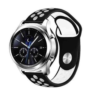 For Samsung Gear S4 Active 22mm Two-color Silicone Watch Band(Black White)