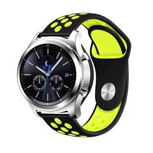 For Samsung Gear S4 Active 22mm Two-color Silicone Watch Band(Black Yellow)
