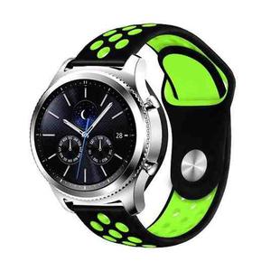 For Samsung Gear S4 Active 22mm Two-color Silicone Watch Band(Black Green)