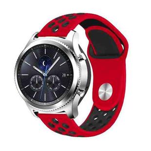 For Samsung Gear S4 Active 22mm Two-color Silicone Watch Band(Red Black)