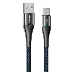 REMAX RC-C117 1.2m 66W USB to Type-C Smart Power-off Fast Charging Data Cable(Dark Blue)