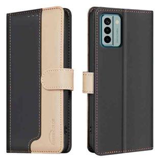For Nokia G22 Color Matching RFID Anti-theft Leather Phone Case(Black)