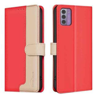 For Nokia G42 Color Matching RFID Anti-theft Leather Phone Case(Red)